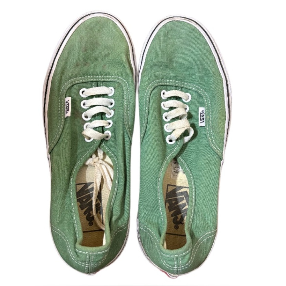 Vans Green Canvas Sneakers - pre loved